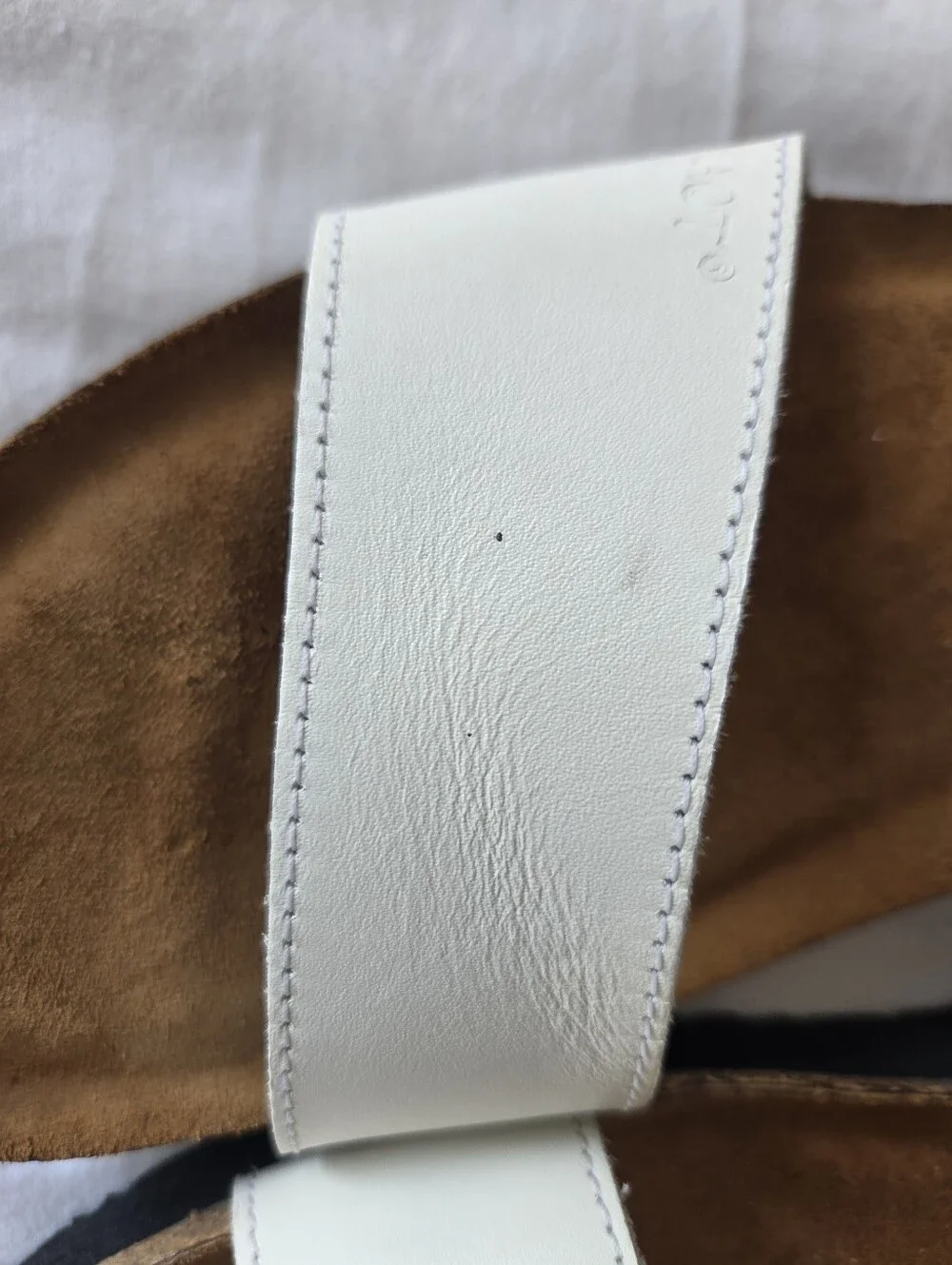 Naot Ashley White Leather Rhinestone Slide Sandals Size 42 (US 11)